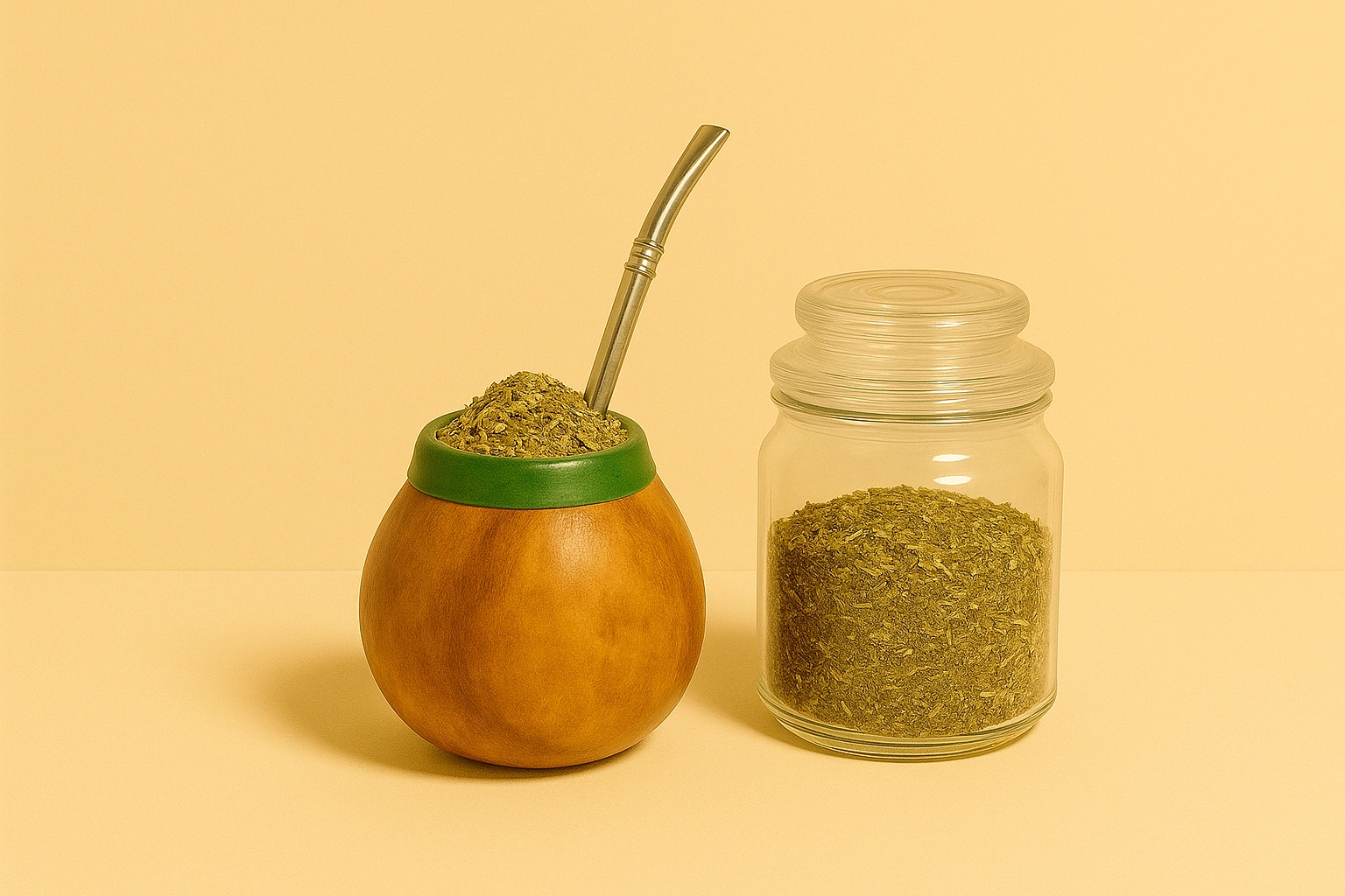Mate Tee in Calebasse mit Bombilla - Hintergrund
